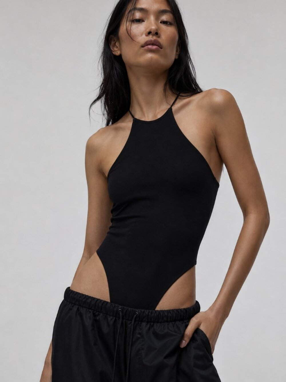 Alexander Wang T Black Compact Jersey Bodysuit Size X-Small NWT
